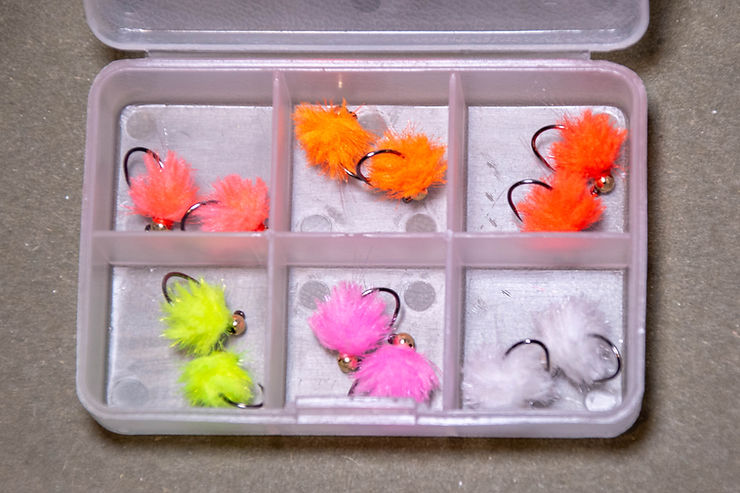 Steelhead nymph and egg assortment 54 flies with box