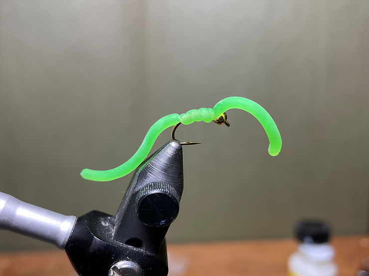 A squirmy wormy fly that is ready to catch trout!