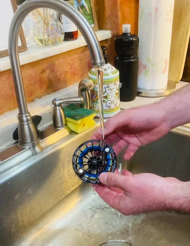 washing a fly reel