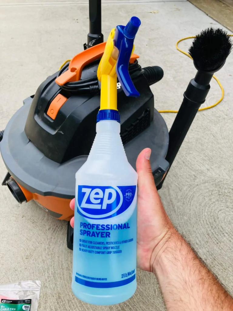 shop vac and detergent