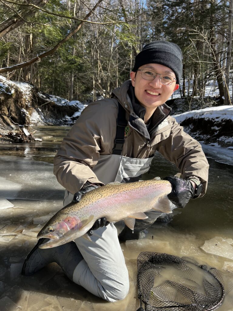 Charlie Tang with steelhead