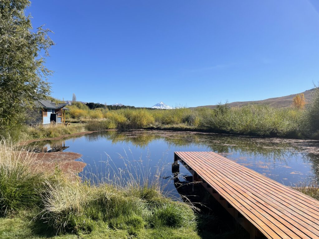 lake with a dock