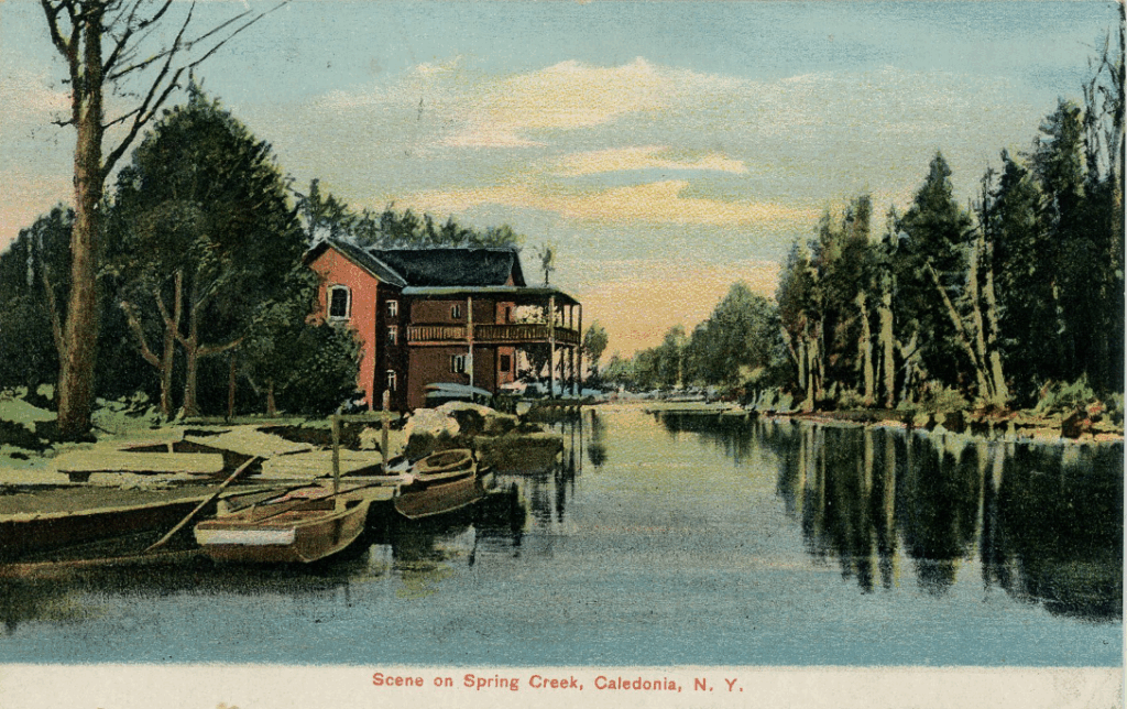 old postcard of spring creek